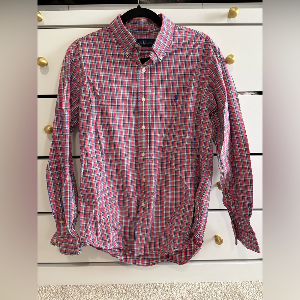 Ralph Lauren plaid button down White